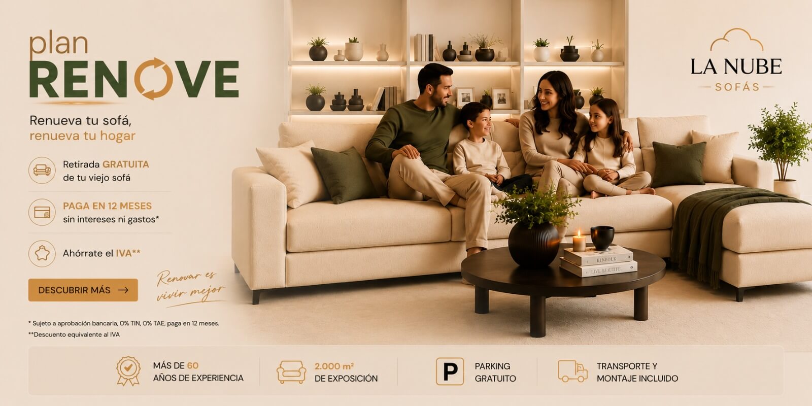 Renueva tu sofá, renueva tu hogar con retirada gratuita y pago en 12 meses sin intereses